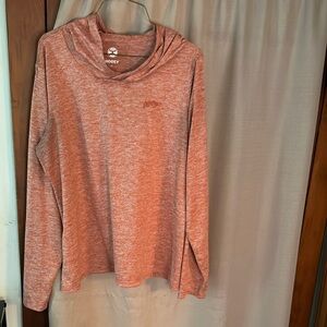 Hooded Long Sleeve Top in Heathered Pink